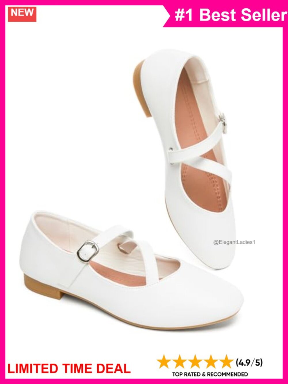Women's Cross Strap Ballet Flats Memory Foam Comfort Shoes